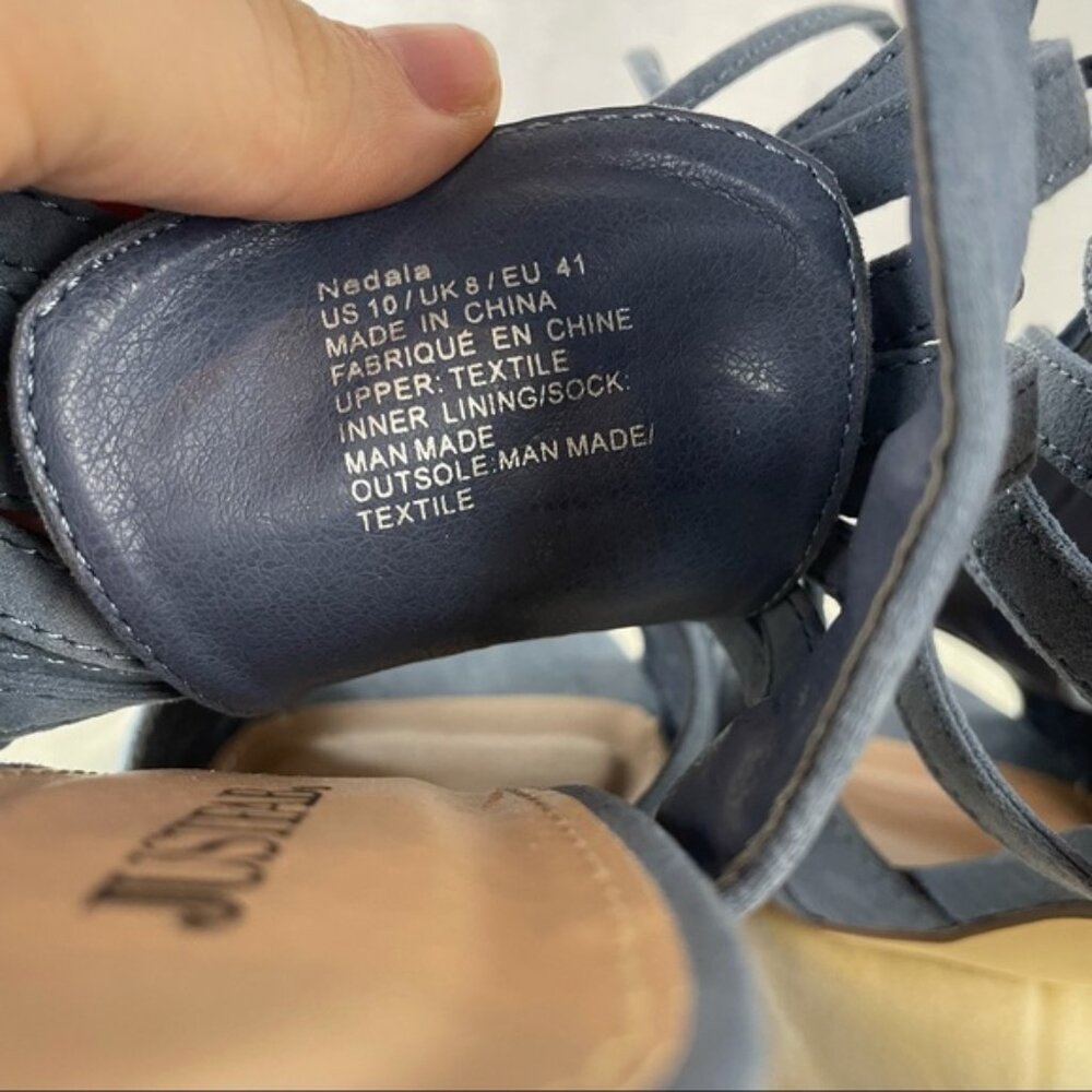 NWT Duty Blue Lace Up Heeled Sandals - Picture 12 of 15